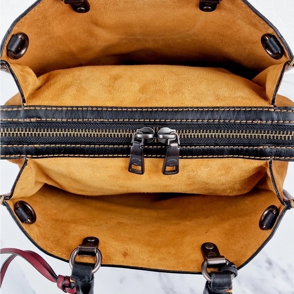 Coach Oxblood Brown Pebbled Leather with Suede Rouge 30 - Picture 9 of 14